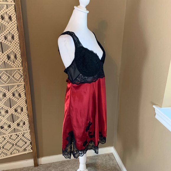 Avenue Body Red & Black Satin‎ Lace Babydoll Set NWT – Size 18/20 - Picture 2 of 9